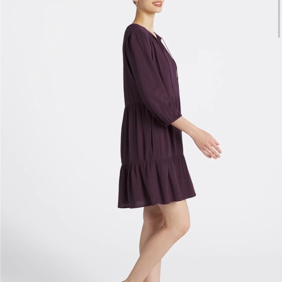 Market & Spruce XXL Petite Women’s Cassi Ruffle Neck Shift Dress with pockets - Picture 2 of 14